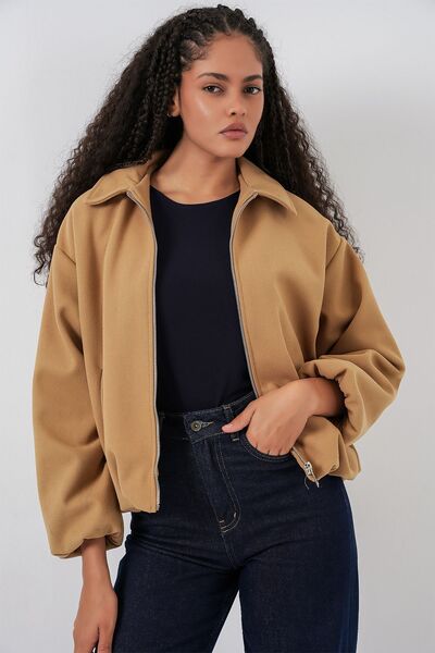 Hiccup Bdart Zippered Pocket Bomber Jacket