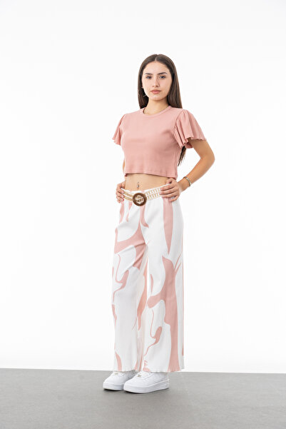 Asortix Girl's 100% Cotton Corded Fabric Model Top and Bottom Set