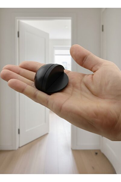 MH MiniHediye Half Moon Adhesive Door Handle Stopper Buffer Metal Door Stop Stopper Holder Holder Matte Black