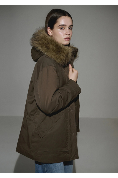 Mavi Water Repellent Brown Parka O Oversized / Wide Cut 1110712-71541