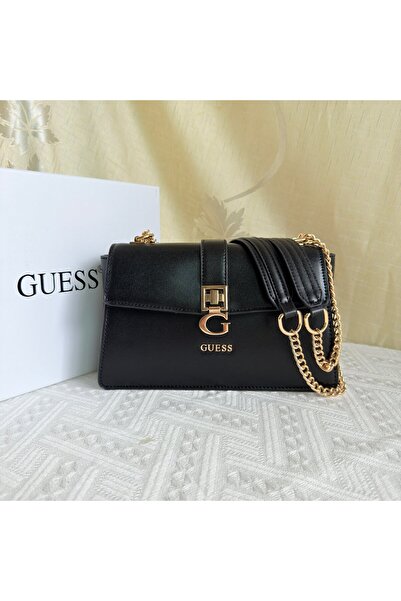 Guess حقيبة كتف مطبوع بشعار 4G، حقيبة نسائية 24×7×15 سم