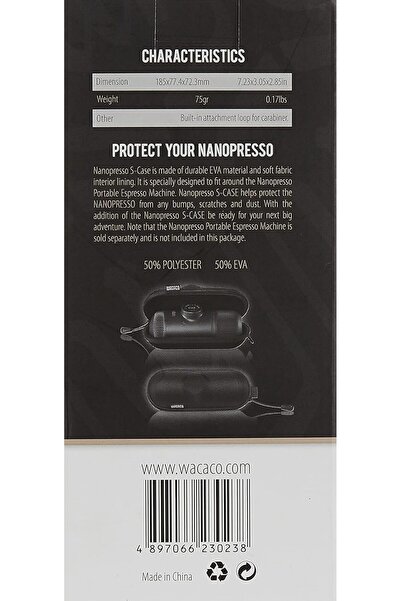 Wacaco Nanopresso Protective Case - Durable EVA with Soft Fabric Lining - Black Small