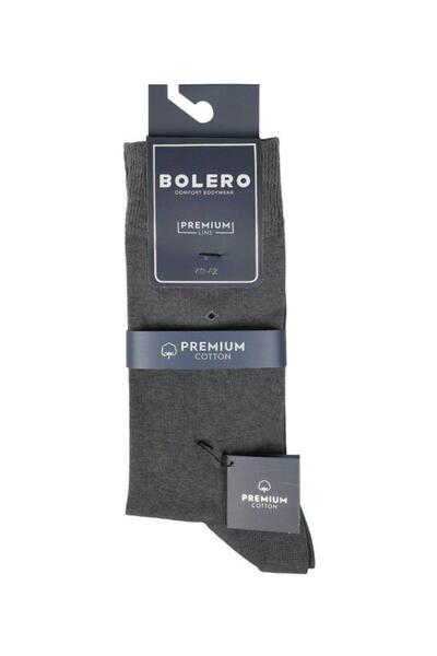 Bolero Erkek Premium Dikişsiz Pamuk Çorap Füme Küçük Baklava Desen