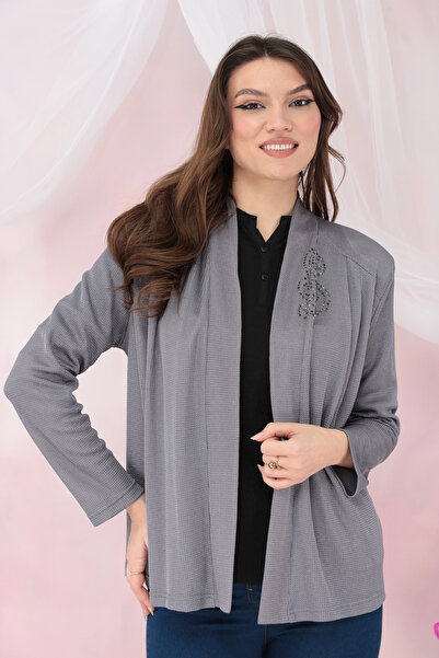 Vanessa Line RO Blazer gri cu aplicatii argintii