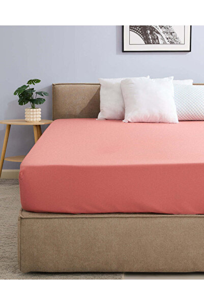 REDTAG Orange Fitted Sheet (King Size)