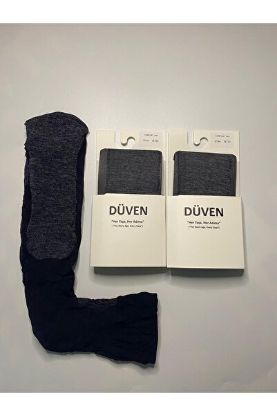 DÜVEN Pantofi confortabili din bumbac, 2 bucăți, până la genunchi, șosete negre