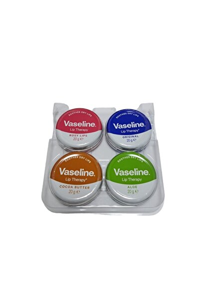 Vaseline Set of 4 Lip Therapy lip balms, 80 g