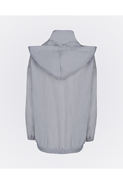 Monolou Hooded High Collar Windbreaker Sweat