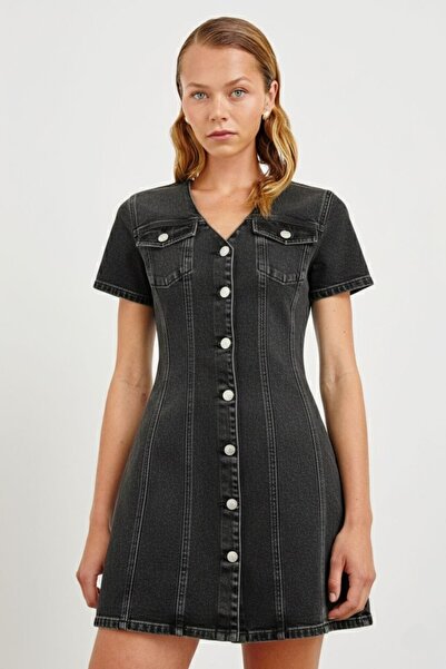İHRACATFAZLASI Rai̇ls Premium Anthracite Denim Dress
