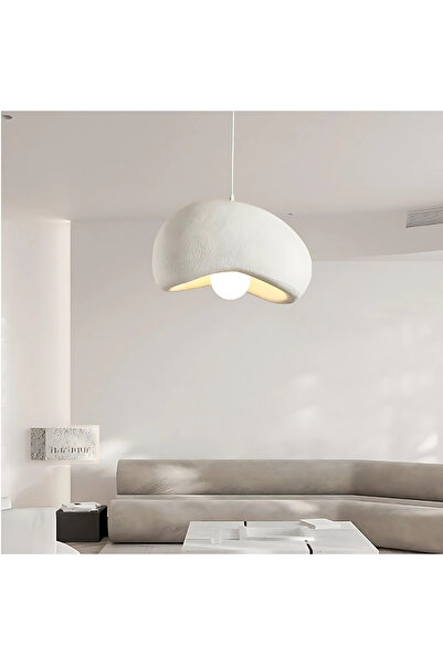 ETRONIK Wabi-Sabi Pendant Light, Handmade Ceramic Hanging Lamp for Dining Room, Living Room, Bedroom (60CM)