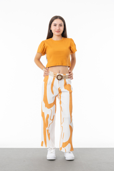 Asortix Girl's 100% Cotton Corded Fabric Model Top and Bottom Set