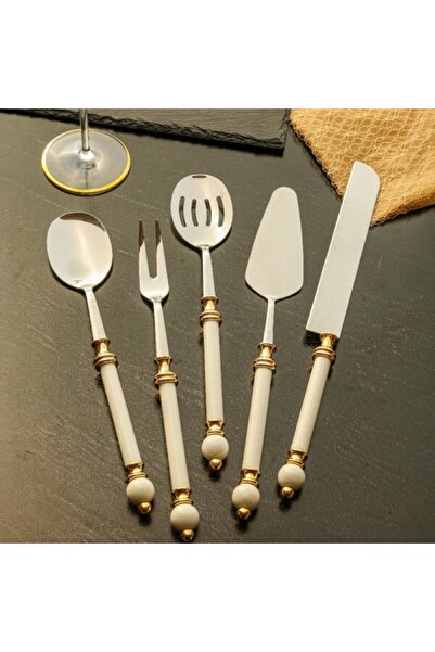 akdenizhome 👑 ROYKİNG KNOB 5 Parça Servis Seti GOLD – Sofistike Sofraların A...