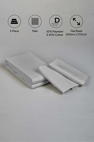 REDTAG Grey Flat Sheet Set (King Size)