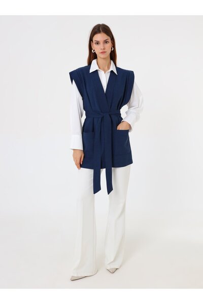 Benin Tie-Up Vest - Navy Blue - Exclusive