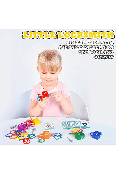 sallma Locks and Keys Game, Match Shapes and Colors, 6 Locks
