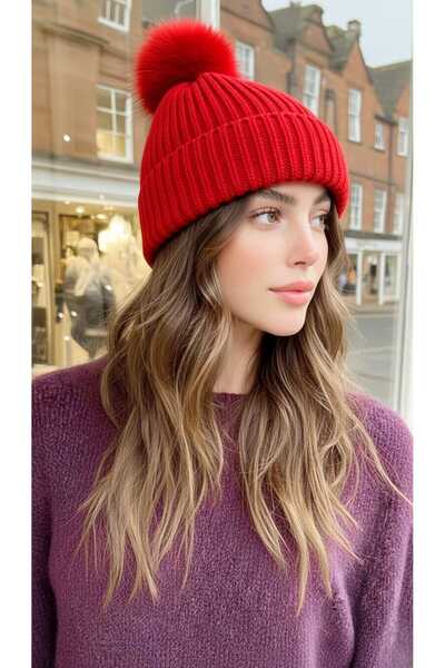 LAGRANZE Women's Softtouch Pompon Beanie