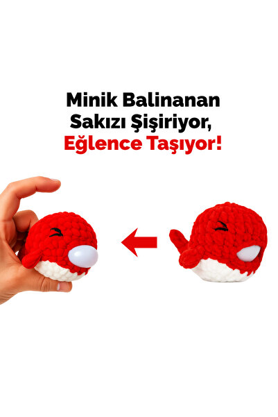 Luniya سلسلة مفاتيح على شكل حوت ينفخ بالونات من بوفيديك