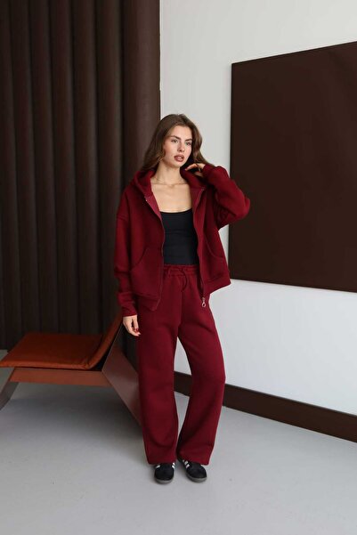 Patreon Women's Soft Fleece-Lined 3 Thread Oversize Hooded Zippered Sweatshirt