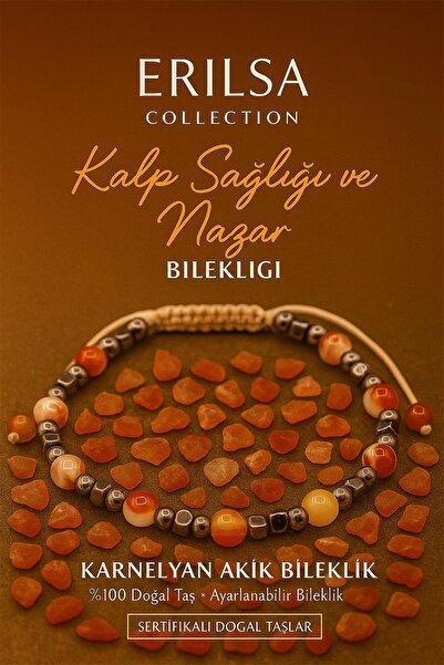 Erilsa سوار العين الشريرة المعتمد - عقيق كارنيليان - تيراهيرتز (6 مم)