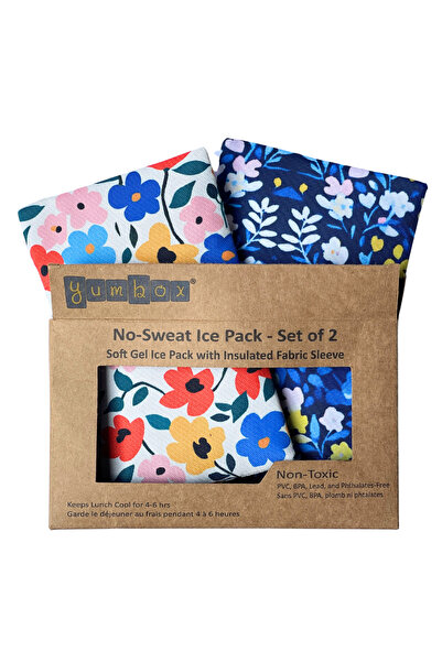 YumBox Gel Ice Packs in Fabric Sleeves 2-Pack - Floral Prints