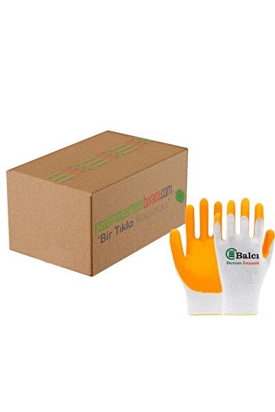 BALCI İNŞAAT Yarım Kaplı Nitril Sarı İş Eldiveni - Koli (20 Çift + 5 Çift Hediye)