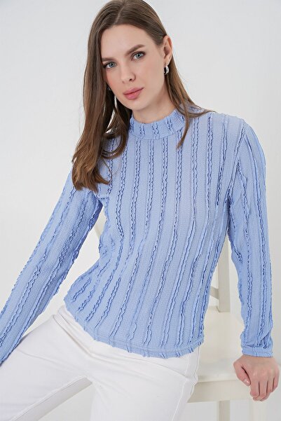 Hiccup Bluză BDART Texturată slim fit guler ridicat