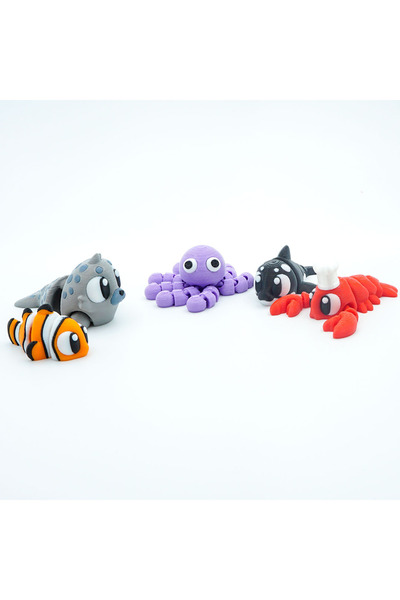 OEM Set of 5 Articulated Mini Figures, 3D, Flexi Minizz, V4