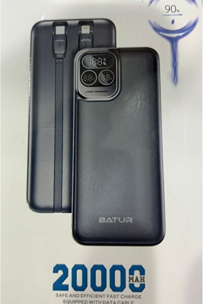 BaturTech BATUR 20000 mAh powerbank type-c/lightning çıkışlı Hızlı şarj