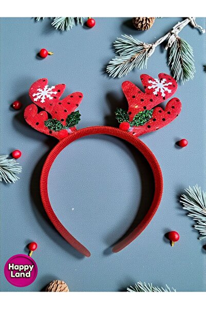 Happyland Christmas Crown Red Sequin Berry Snowflake Deer Christmas Crown