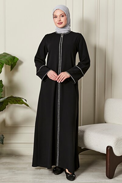 HALİL TÜRKER Luna Striped Ferace & Abaya