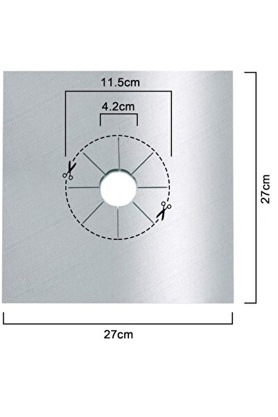 RABY Set of 6 Teflon stove/hob protective sheets NUODWELL 27x27 cm, 0.2 mm, non-stick