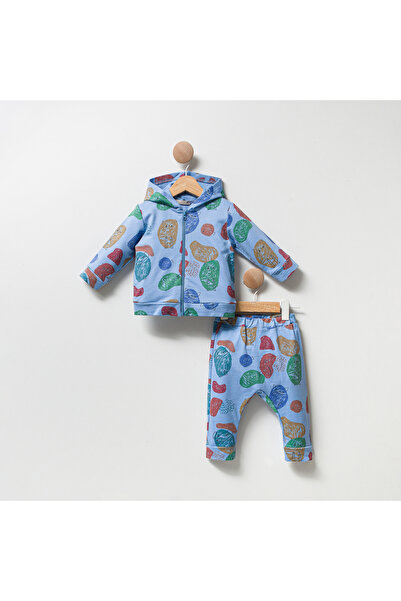 Cassiope Baby Hooded Printed Two-Thread Men's Tracksuit Set 6-9-12-18 Months