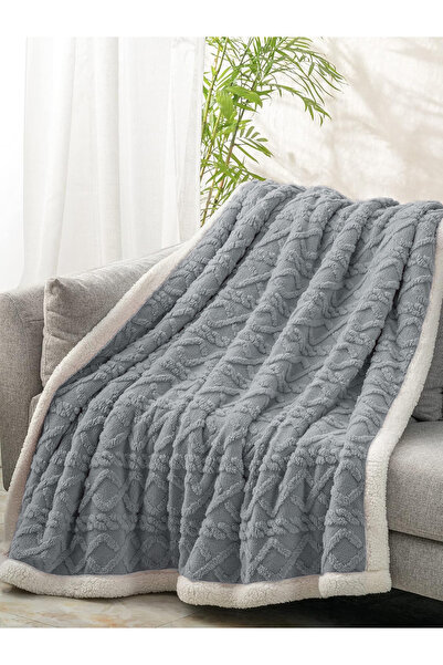 Fabienne Jacquard Sherpa Blanket Single Size 160x220cm Throw Blanket Reversible Flannel Fleece Blanket Warm