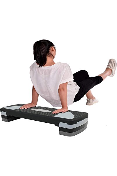 SKY LAND Home Aerobic Stepper EM-9230, Non-Slip Fitness Platform for Cardio Workouts, Black/Gray