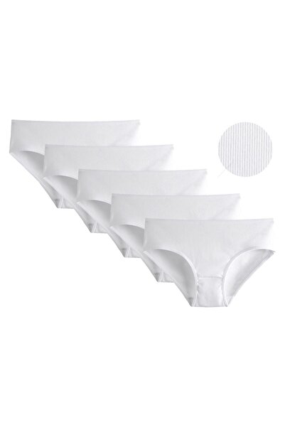 Donella 5-Pack Medium Basen Cotton Stretch Fabric Ribbed Knit Women's Panties 3132