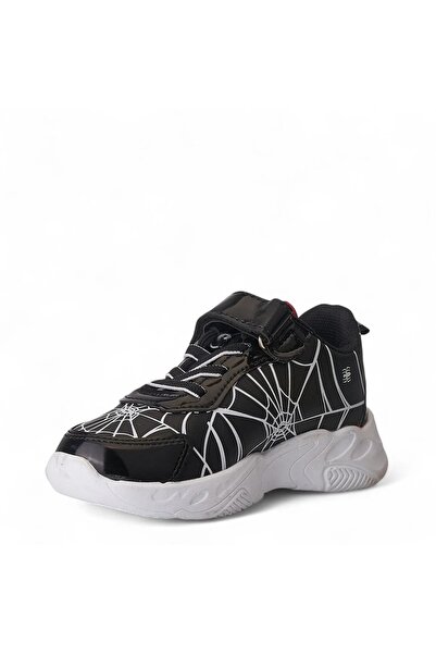 SPIDERMAN 836 Orthopedic Boy's Black/White Lighted Sneaker