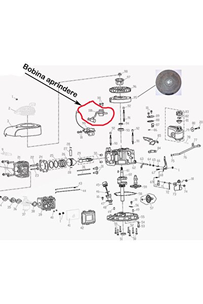 RURIS Bobină de aprindere pentru mașina de tuns iarba Dac 100XL, 110XL