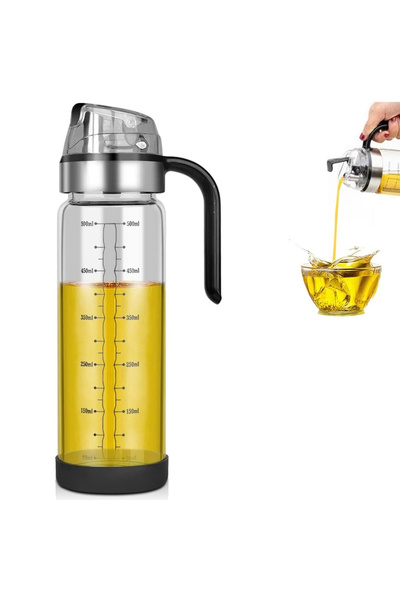 zola Oil dispenser container, capacity 500 ml, glass, handle, 23.5 x 7 cm, transparent