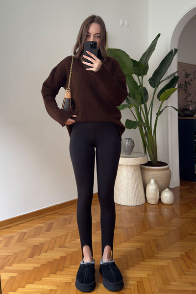 MAGARDE Leg Detail Premium Leggings - Black