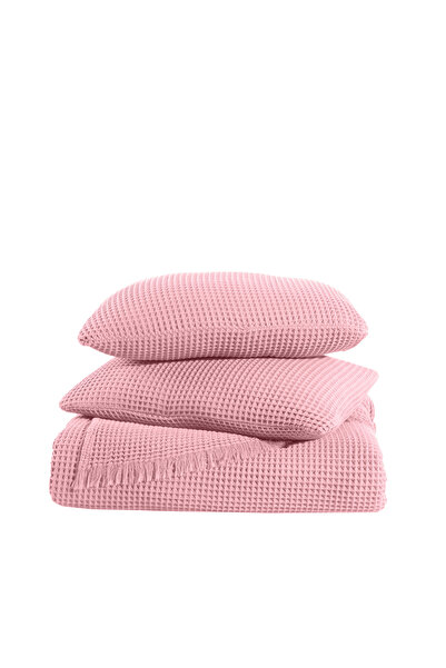 destinyhometex غطاء وسادة من قماش الوافل 4 طبقات مقاس 50×70 سم عدد 2 قطعة