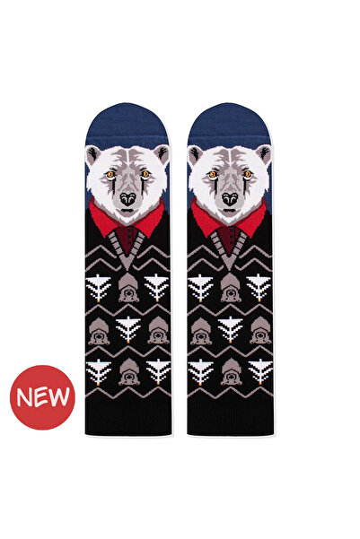 Pirin Hill Bamboo Christmas Socks Polar Christmas Black Polar Bear