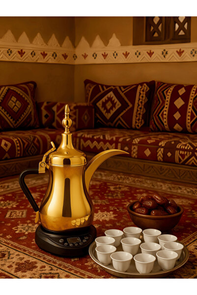 Arab Dalla Electric Saudi Coffee Maker, Electric Saudi Coffee Pot 1L – with Heat Retention, Light Indicator