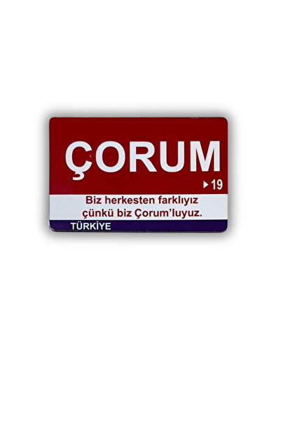 "Çorum" Retro MDF Magnet 6x9 cm UV Baskı | Şehir Temalı Tasarım
