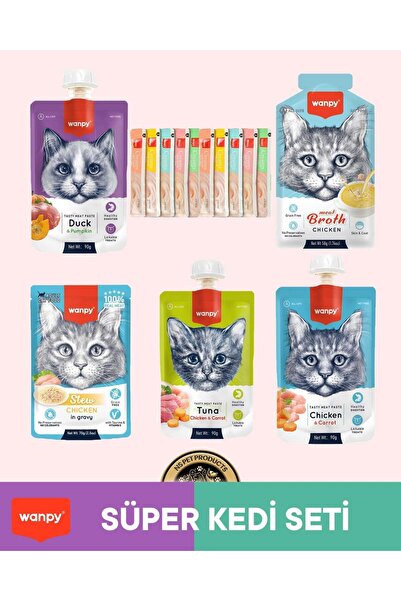 Wanpy Ördek - Havuç & Ton + Tavuk + Havuç & Tavuk - Havuç Kedi Et Ezme 90 gr ...