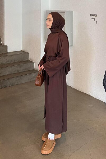 lamelif Lace-Up Detailed Dress Bitter Brown