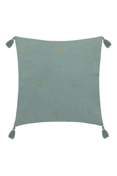 Atmosphera وسادة جامانا المزخرفة بتفاصيل شرابة مطرزة 40 × 40 سم