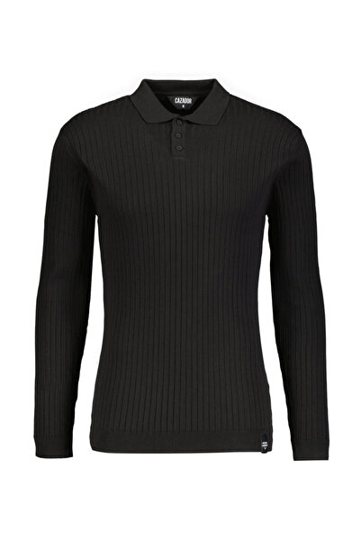 Cazador Premium Slim Fit Viscose Blended Polo Neck Navy Blue Men's Sweater 33210