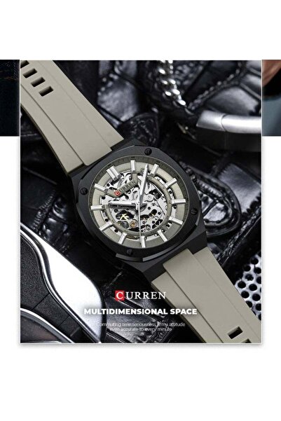 Curren 8485 Fashion Men's Sports Quartz Watch Auto Date Luminous Silicone Band