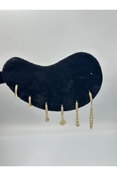 MyladyAccessoriess Sallantılı Zirkon Taş Detay Set Küpe Gümüş