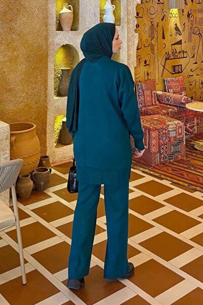 lamelif Set de tricotaje inimă verde smarald